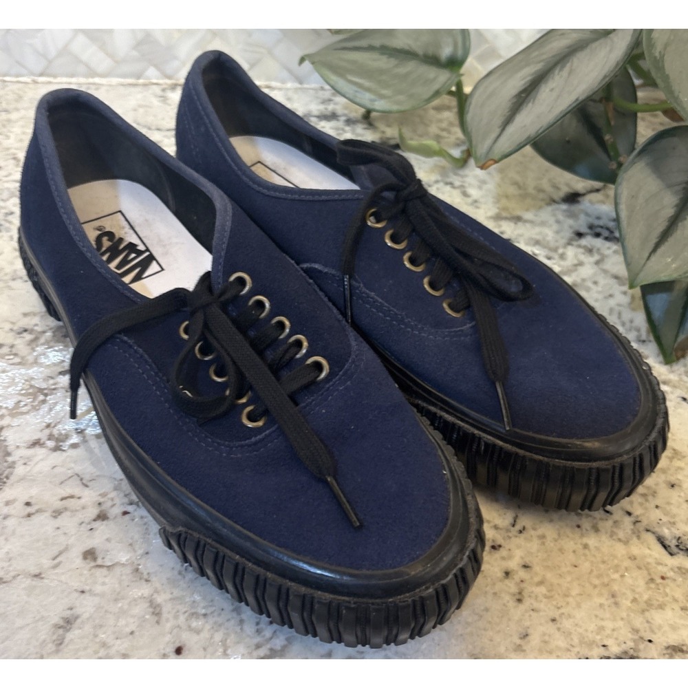 VANS Premium 44 V-Lug Blue Suede Men's Sz 7 Ladies Sz 8.5 Shoes Sneakers